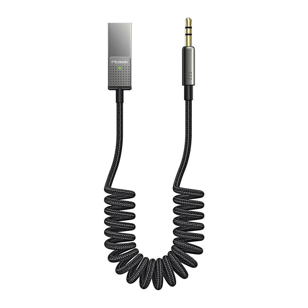 Mcdodo USB-A для DC3.5mm BT 5,1 беспроводной автомобильный аудиоприемник aux кабель катушки для синий зуб приемник