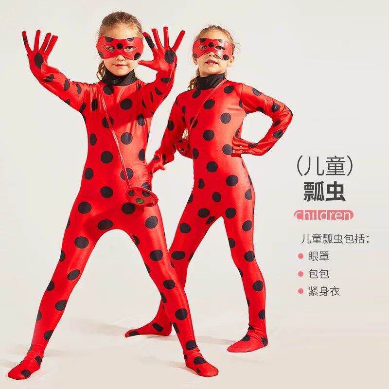 Halloween show boys and girls dance show ladybug costume Reddy anime costume one-piece tights