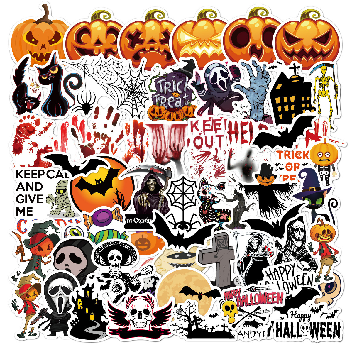 Halloween party suitcase notebook window decoration sticker waterproof horror static sticker for Halloween decoration