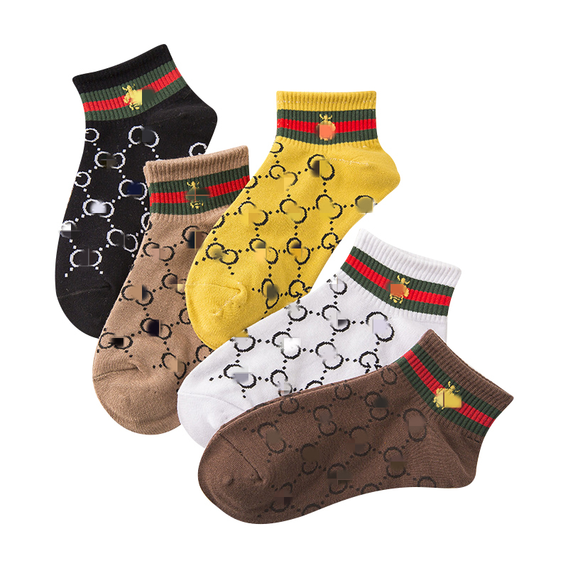 Wholesale New Style Personality Fashion 100% Cotton Knee And Low Cut Double Gg Socks For Men And Women