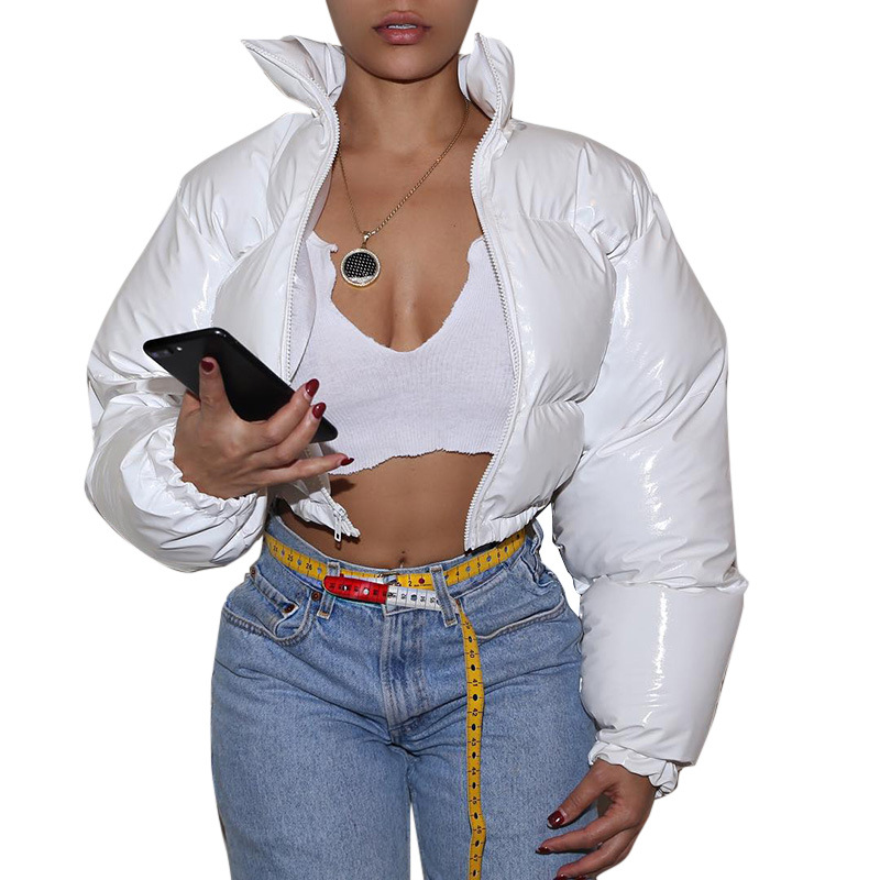 winter women bubble coat jacket shiny ladies coat