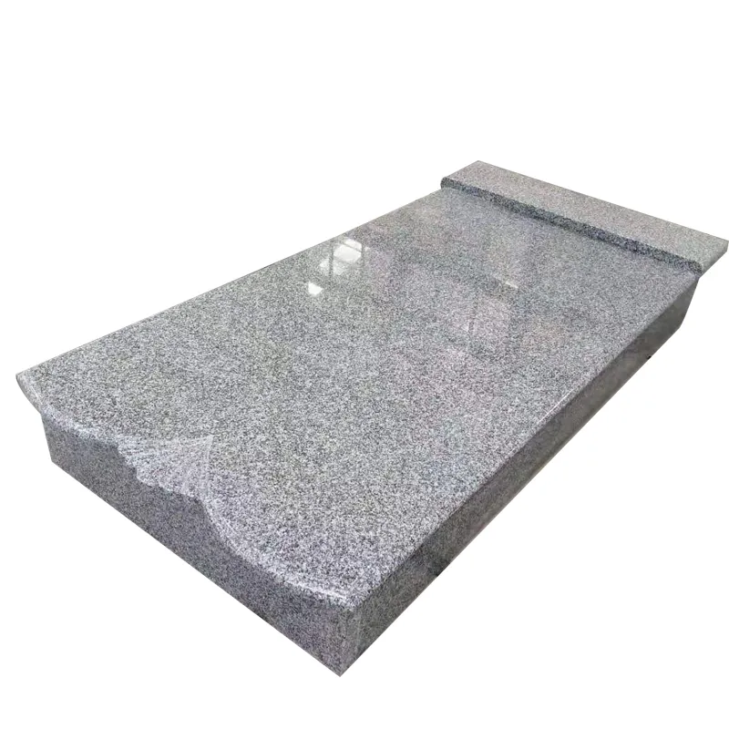 Simple Design Chinese Funeral Monument Anada White Granite Stone Tombstone