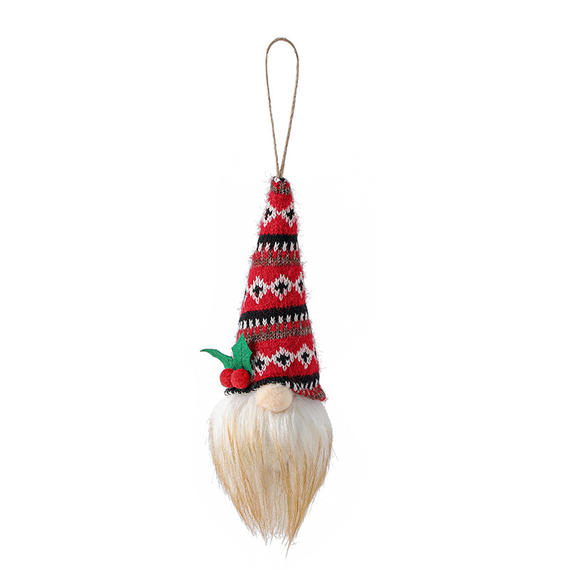 New Product Ideas Christmas Ornaments Christmas Tree Pendant Small Hanging Knitted Luminous Faceless Doll Doll Dwarf