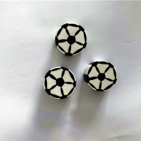 2D Printing FootBall design Round Rubber Pencil Eraser For promotion event