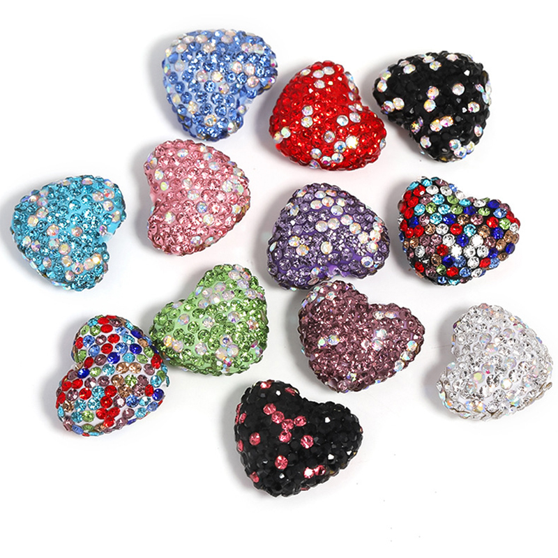 20mm New Love Rhinestone Beads Various Styles Jewelry Animal Heart Beads Butterfly Charms for Ballpoint Pen Decorated