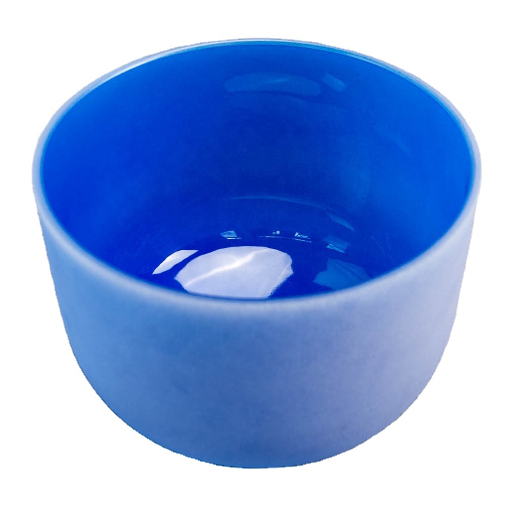 Chakra Set Frosted Quartz Crystal Singing Bowl Factory Wholesale 440hz and 432hz 6 24 Ring Music Blue OEM Accessory Packing MOQ