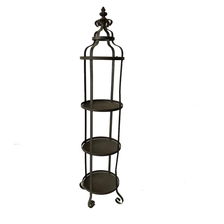 Elegant Metal Plant Stand with 3 Shelves Round Holder Flower Pot Display Rack for Balcony Decoration and Flower Store