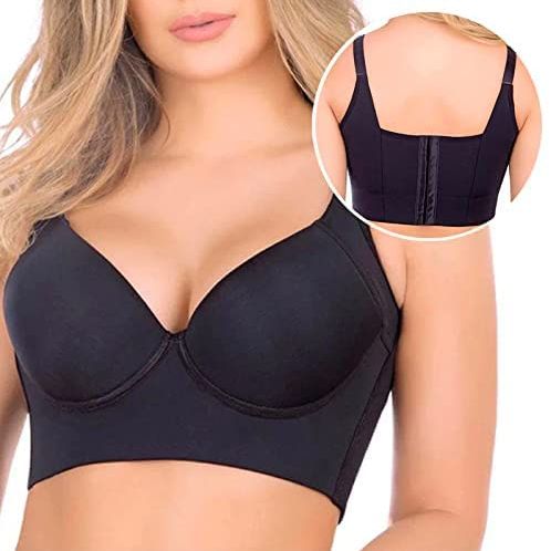 Ladymate ODM/OEM женский бюстгальтер с глубокой чашкой, скрытая спина, полная защита спины, бюстгальтер с корректирующим бельем, встроенные бюстгальтеры пуш-ап большого размера