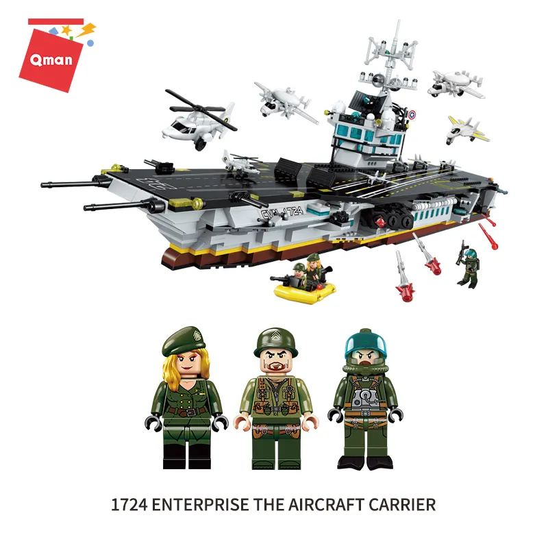 Qman Enterprise The Aircraft Carrier 3d Puzzle Building Blocks Cruise Ship Toy For Boy Adult 1000 pcs building blocks