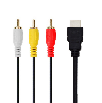 Кабель HDMI-RCA, Переходник HDMI штекер-3RCA AV композитный штекер