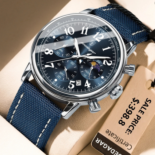 POEDAGAR 808 Top Luxury Sports Watch for Man Waterproof Luminous Chronograph Date Men's Watches Quartz Nylon Leather Men Clock