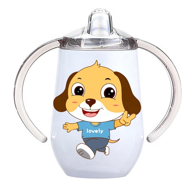 9oz Sublimation baby sippy cup bottle with handle
