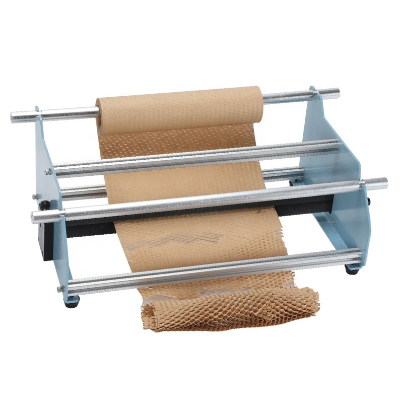 Protect Dispenser Kraft Cushion Packaging Kraft Paper Wrap Making Machine Honeycomb Paper Roll Dispenser For Shipping