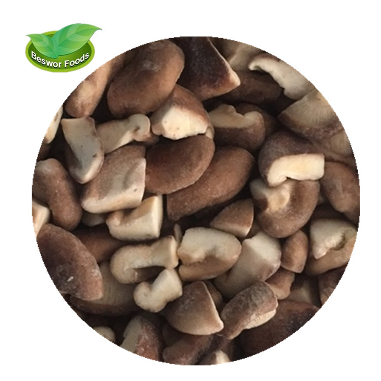 Высококачественные замороженные грибы shiitake 2021 IQF, полностью разрезанные 1/4 кусочков/ломтиков