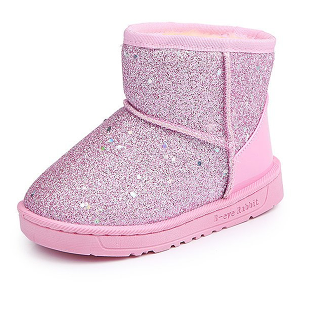 KIDS SHOES Winter New Ankle Boot Fashion Size Flat Booties Sequin Children's Shoes Snow Boots for kids