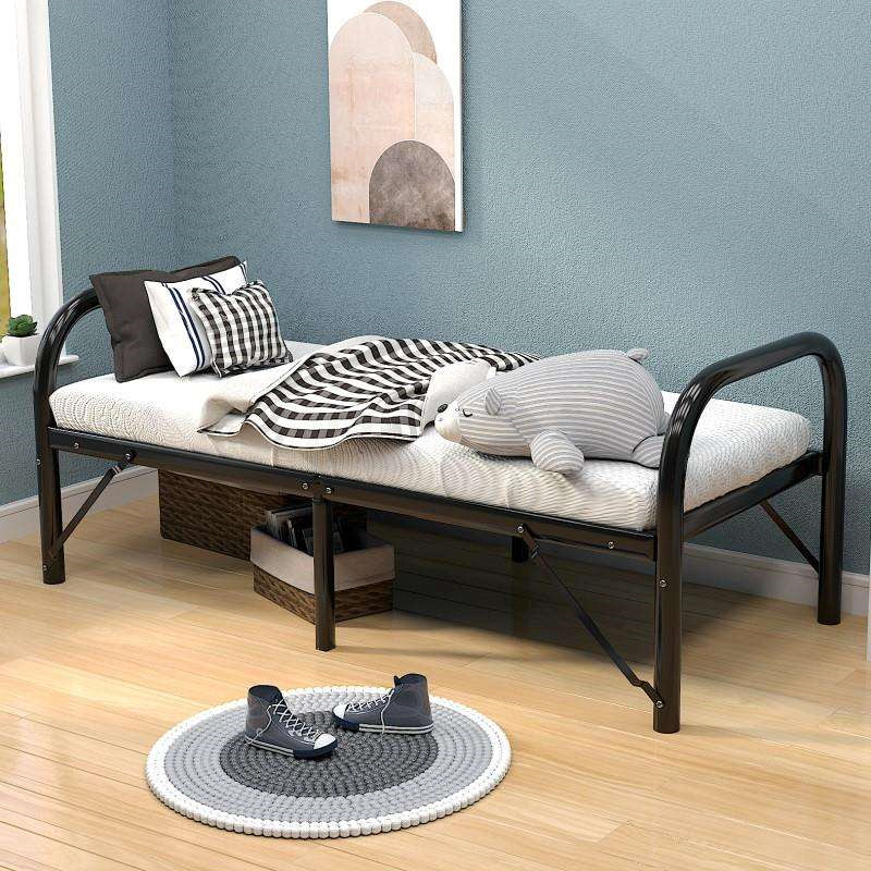 LAKSHYO Folding Single Bed Folding Metal Bed Single Iron Hotel Add Folding Foldable Bed Office Furniture Modern Customized Color