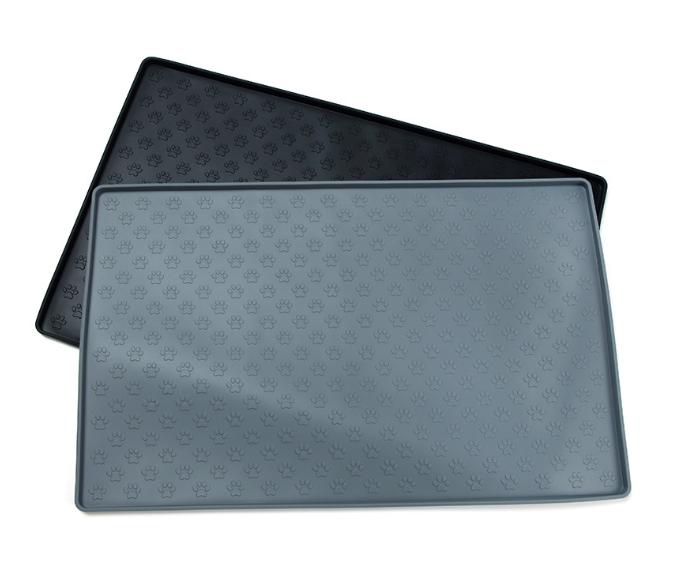 Wholesale high quality pet silicone table mat dog paw pattern waterproof pet bowl mat