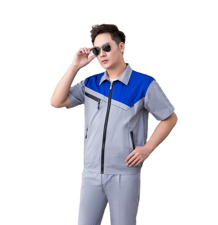 Work shirts cloth for engineering workshop wear-proof working clothes men uniform with zip