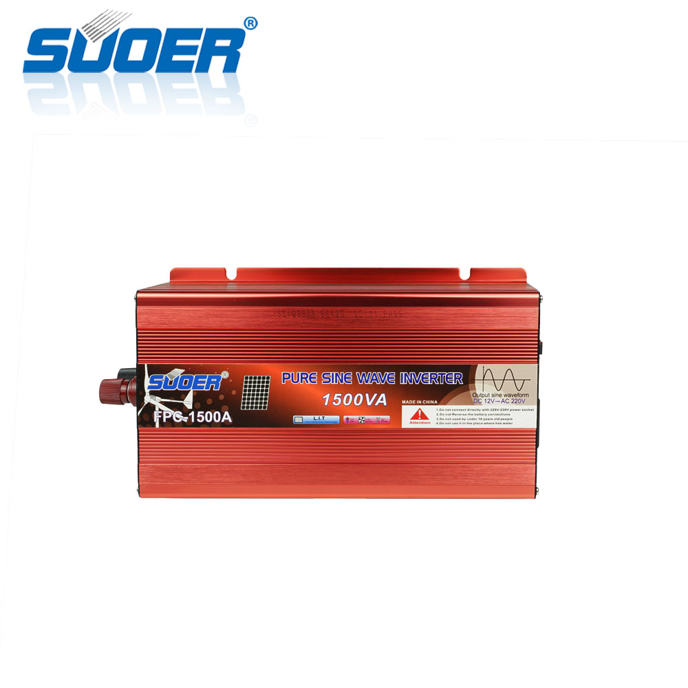 Suoer заводская цена DC 12v AC 220v 1.5kw чистый синусоидальный инвертор солнечной энергии цена для домашнего использования