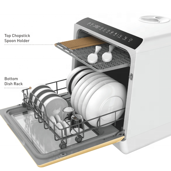 factory supplier Installation free small desktop dishwashing machine drying countertop dishwasher