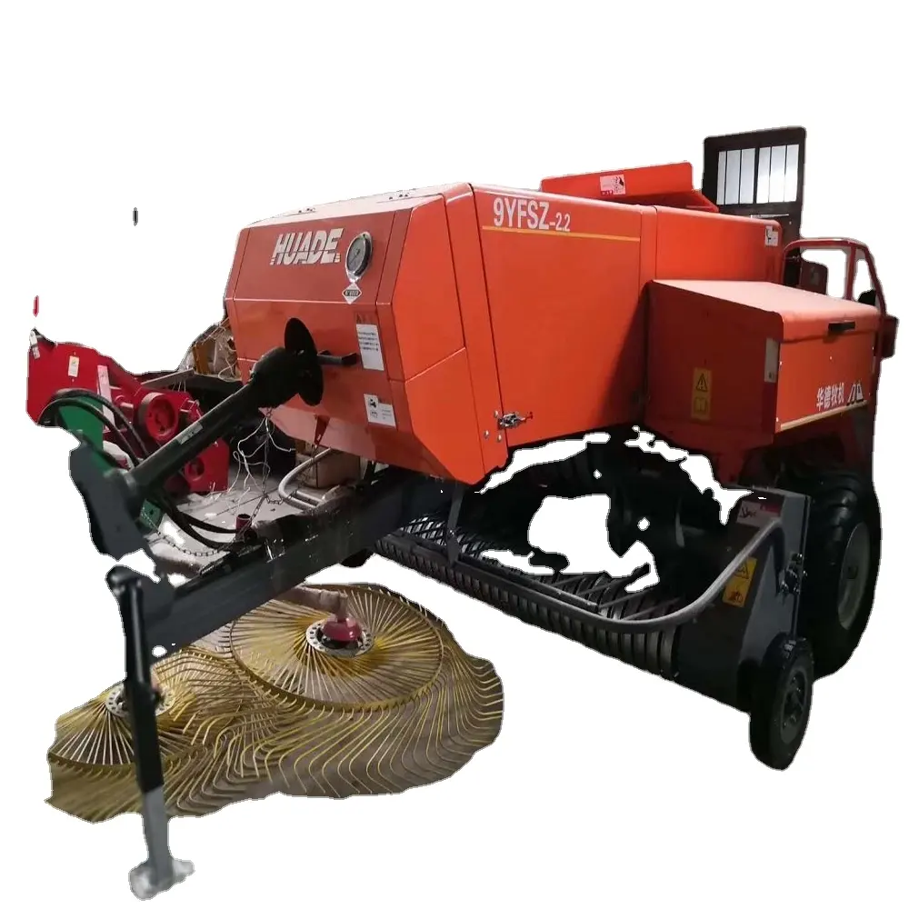 Self-powered square rice and wheat straw hay pickup baler machine