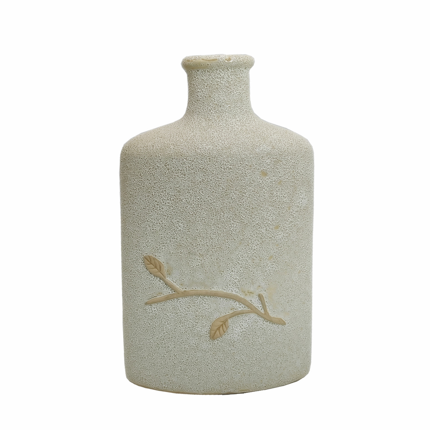8 Inch Tabletop Decor Rock Effect Ceramic Vase Polyresin Flower Vase Home Decoration Clay Flower Pot