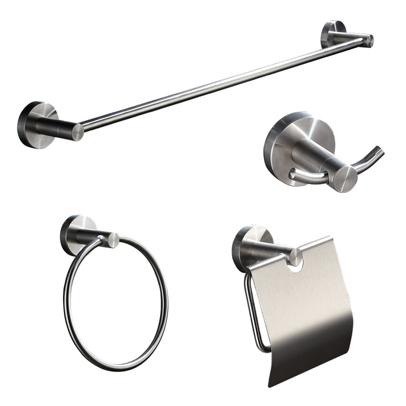 High quality 4 piece Stainless Steel Bathroom toilet hardware accessories set wall mount