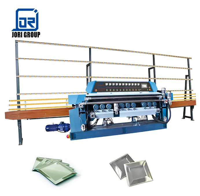 Glass Beveling Machinery Mini Glass Straight Line Beveling Machine With 9 Spindles