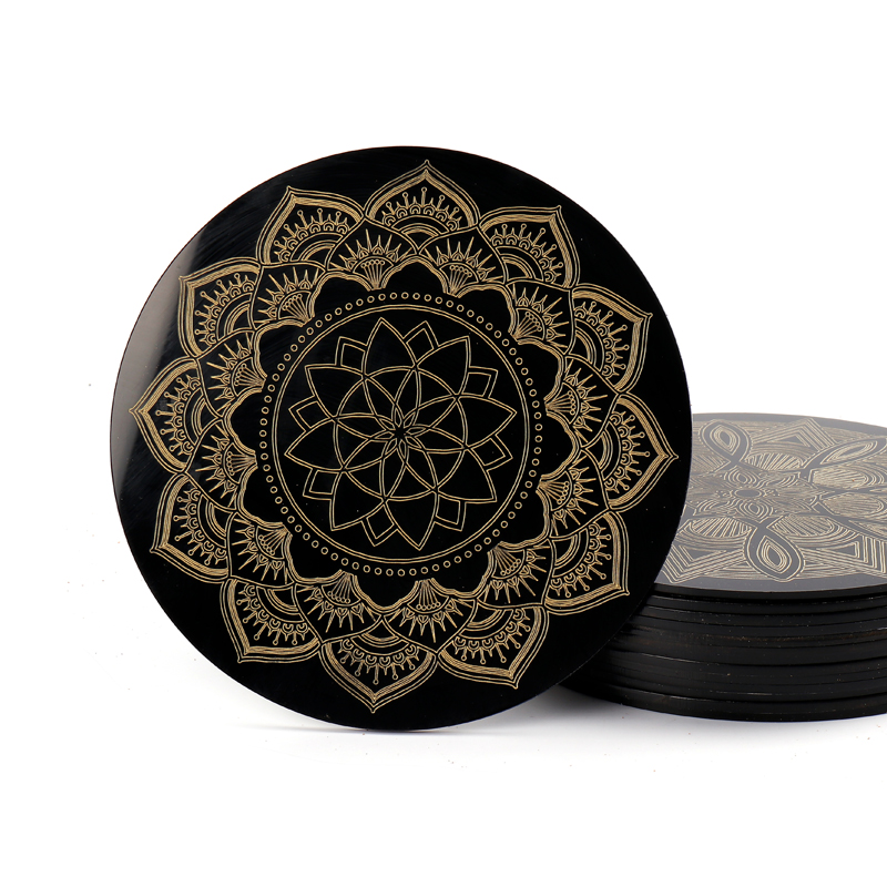 Black Acrylic Manifestation Protection Geometry Flower of Life Energy Crystal Grid Board Kit SetChakra Reiki Healing Collection