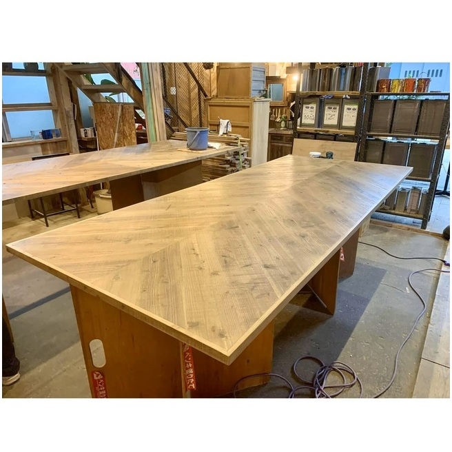 Antique Round Outdoor Recycle Square Restaurant Coffee Old Wood Dining Furniture Recycled Custom Made High Recycled wood table