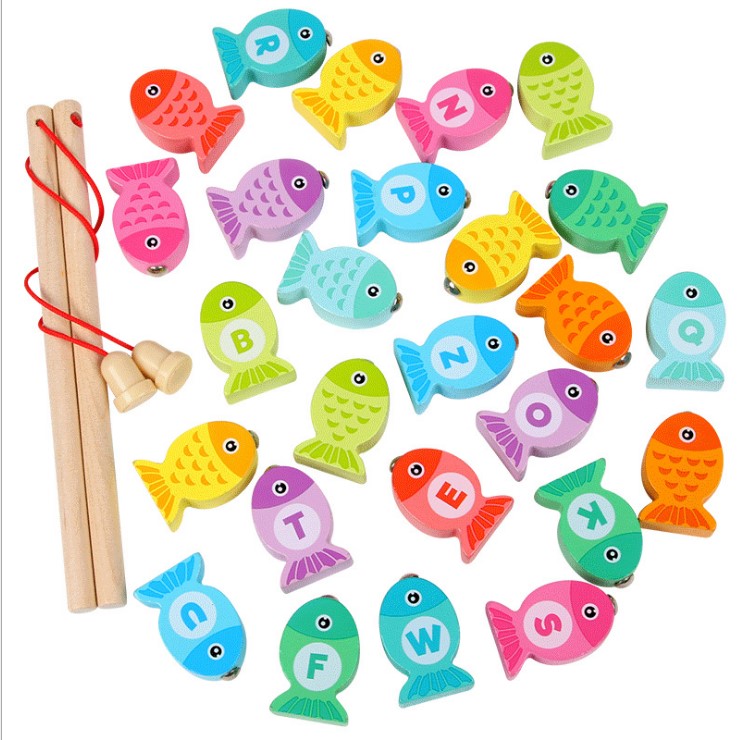 Factory Sale Wooden English Educational Simulation Online Fishing Game Toys 2-3 Ages