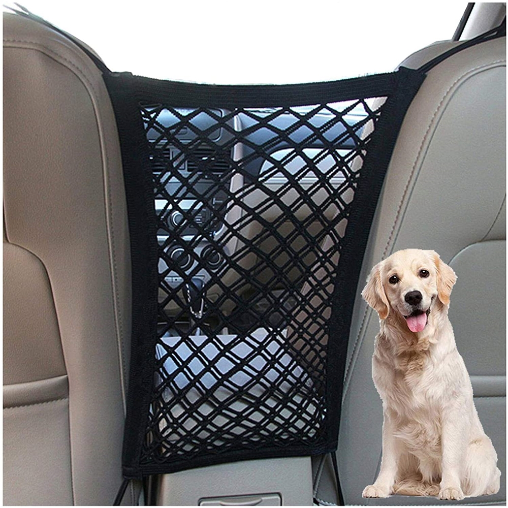 Auto Safety Mesh Organizer Stretchable Storage Bag Universal for Cars Easy Install Car Divider for Driving Safely Pets Barrier
