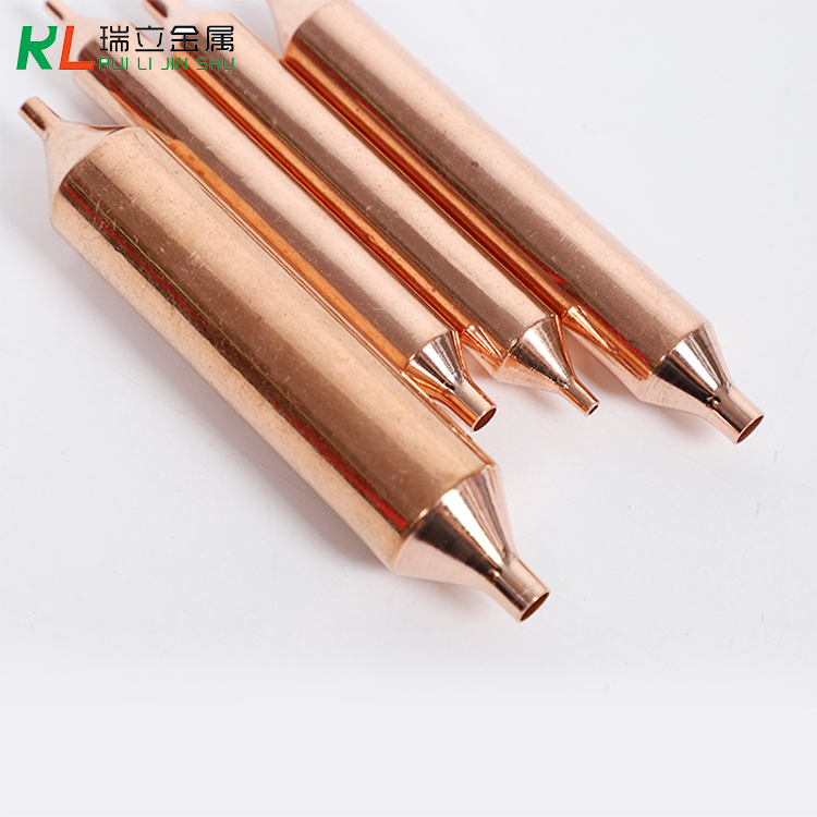 Single Pipe Copper Double Tail Hole Filter Drier For Refrigerator Freezer Spare Parts