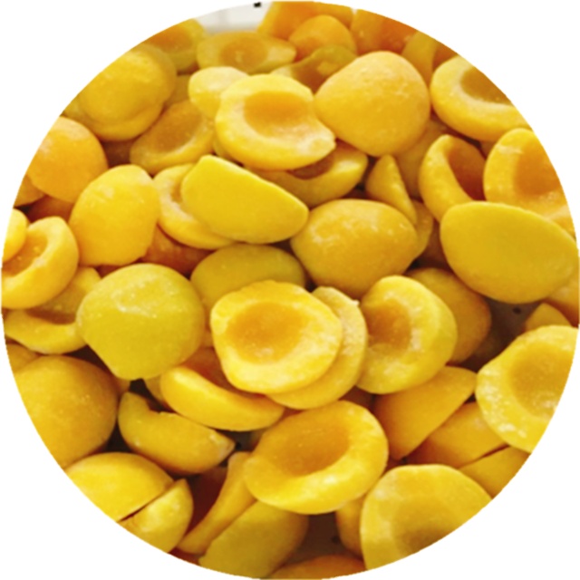 China frozen food  fruit IQF Frozen Fruit Yellow Peach Half cut in  frozen fruits
