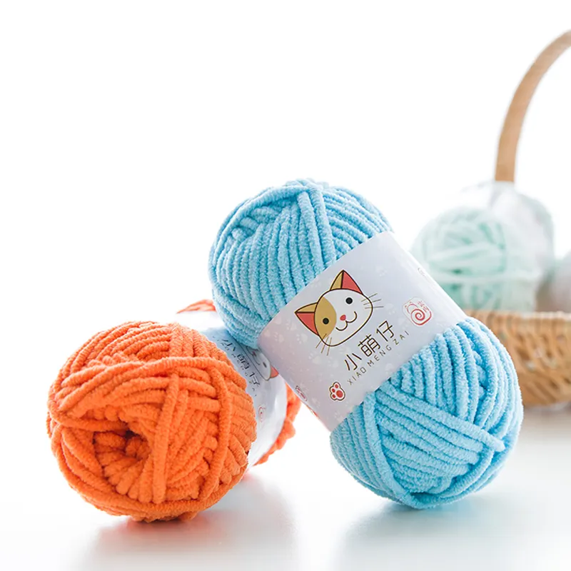 Yarncrafts multi color Crochet Hand Knitting 100% polyester chenille chunky yarn