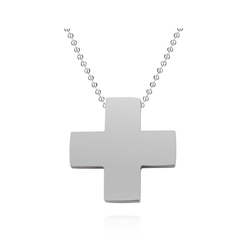 Factory New High Polishing Stainless Steel Can Engrave Logo Name Letter Pendant Belief Cross Necklace