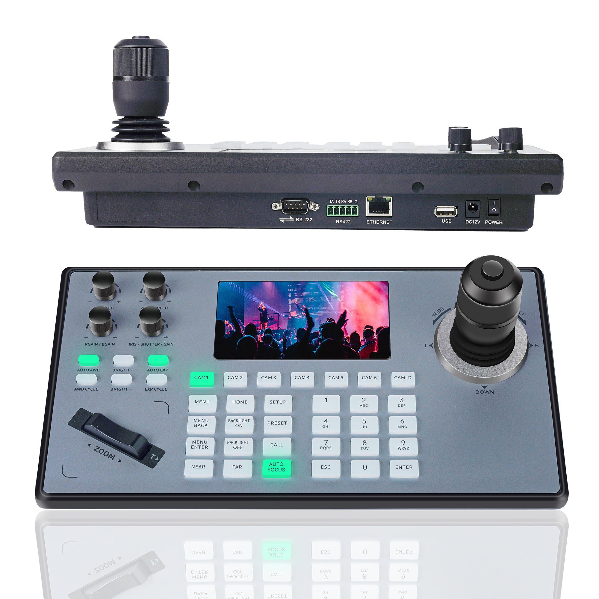 IP PoE NDI Video Camera Remote Controller RS422/RS485 RS232 4D Joystick Controller for PTZ Cameras