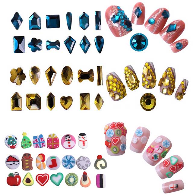Wholesale 21 grid Christmas Festival nail ornaments crystal diamond nail point drill