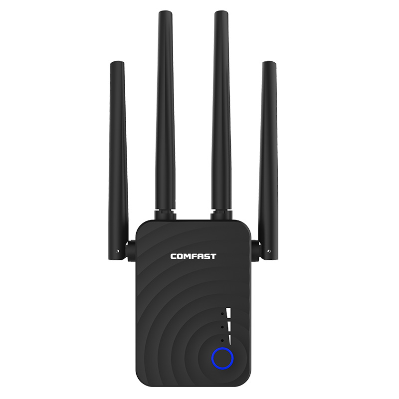 Длинный диапазон Comfast CF-WR754AC Беспроводной Wi-Fi репитер 1200 Мбит/с, оптовая продажа двухъядерный процессор Wi-Fi 2,4 + 5,8 ГГц двухъядерный процессор Wi-Fi усилитель сигнала антенны