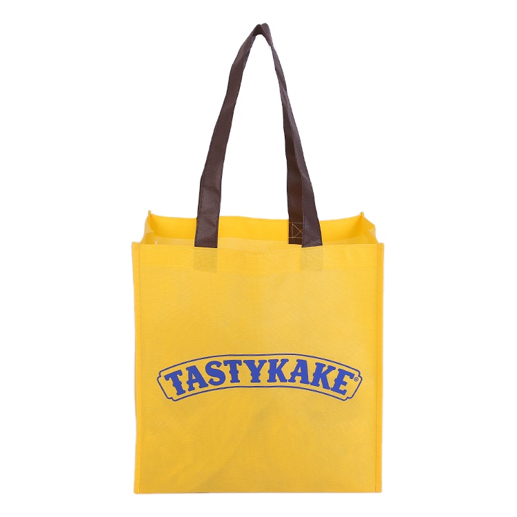Promotional Custom Logo Personalized Reusable Non woven Shopping Tote Bags with Long Handle