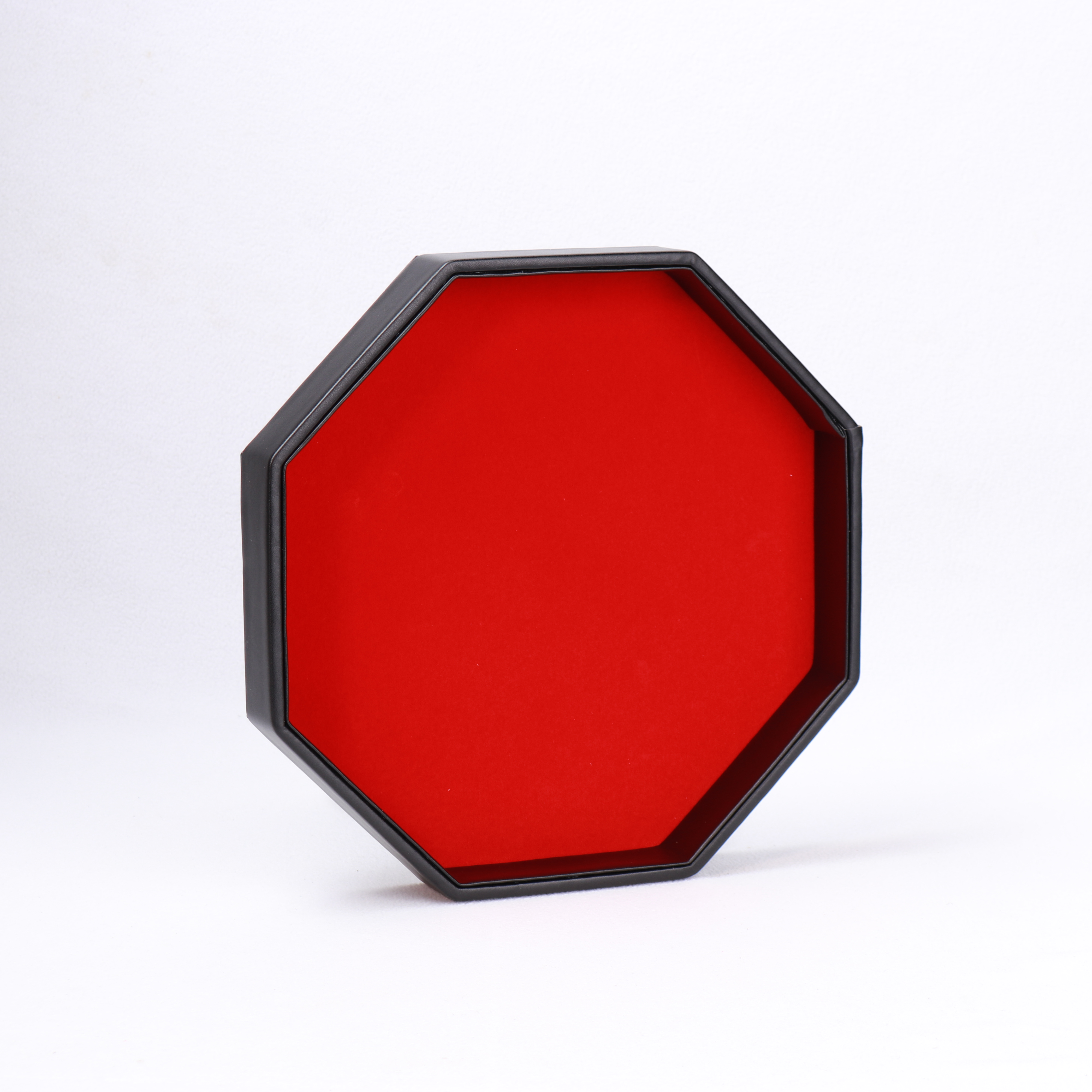 Heavy Duty 11.5 Inch Leatherette With Colored Velvet Dice Rolling Surface Octagon Dice Tray