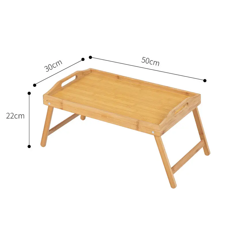 Natural Wooden Folding Adjustable Bamboo Tray Table Folding For Camping