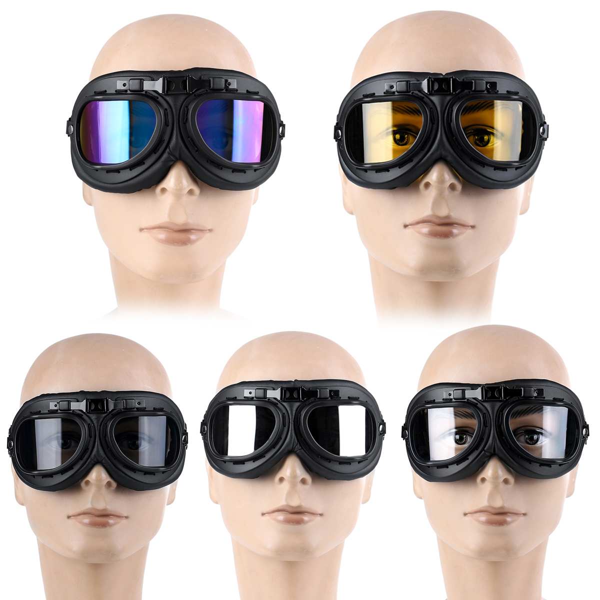 Motorcycle Vintage Goggle Retro Eyewear Goggle Glasses Helmet Goggles Motrcross Scooter Bike Cycling Windproof