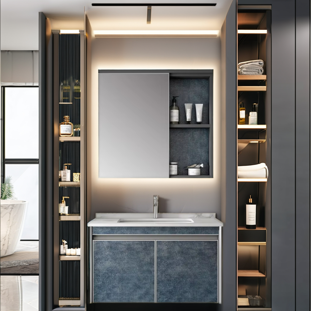 Luxury Hotel Shower Room Wall-mounted Bathroom Cabinet Freestanding Villa Master Bathroom Minimalist Style Bathroom Cabinet