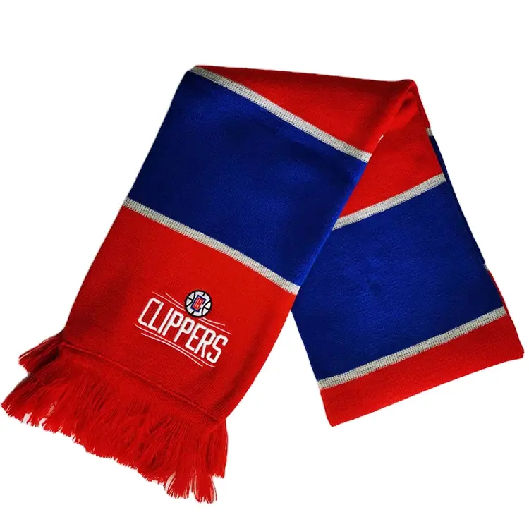 Custom knitted scarf football team club soccer fan scarf
