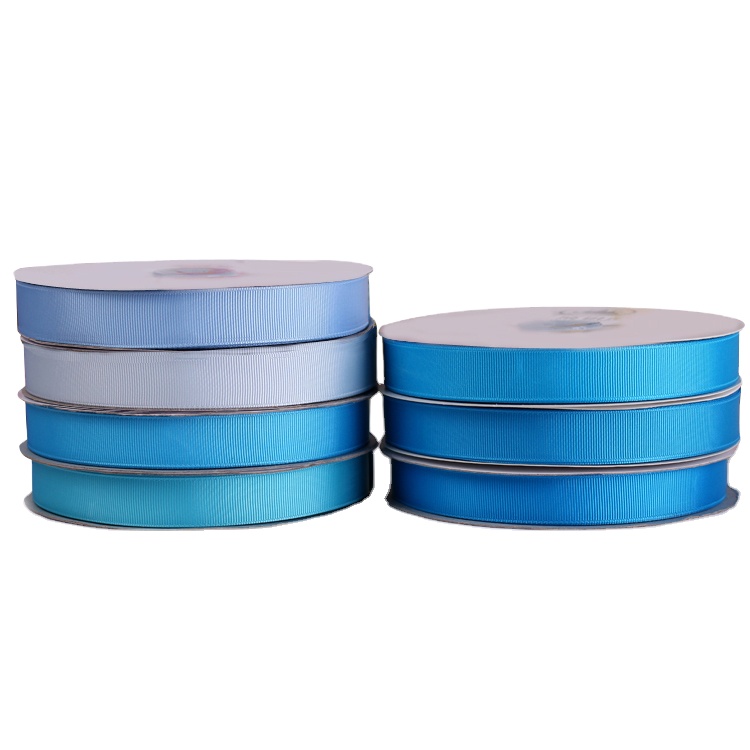 Wholesale 196 Colors custom print 6/8 inch Size Solid Color 100% Polyester Grosgrain Ribbon