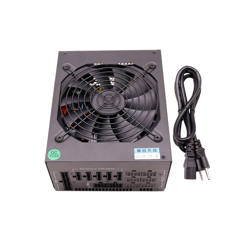 ATX 1600 Вт полный модульный Майнинг источник питания GPU для биткоина Майнер ETH Rig поддерживает 6 графических разгона 90 + Gold 24PIN (220 В)