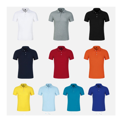 Unisex Business offcial polo Adult men short sleeve plain summer cotton t-shirt