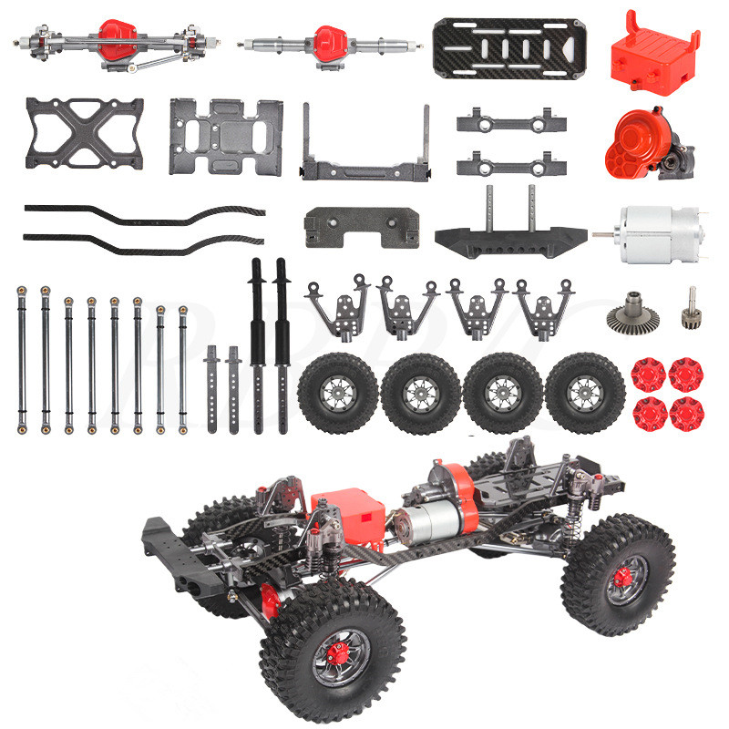 1/10 Масштаб RC Crawler SCX10 III, комплект шасси с колесами, полностью металлический алюминиевый сплав, обработанный на станке с ЧПУ, аксессуары для РУ Crawler