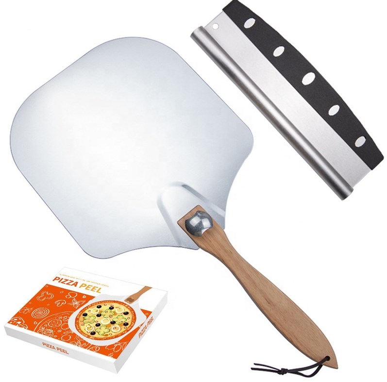 Wholesale high quality Pizza Peel Spatula Set Stainless Steel Pizza Shovel for pizzeria